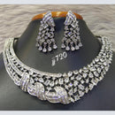 Jain Jewellers Silver Plated AD Stone Necklace Set
