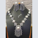 Jain Jewellers Silver Plated AD Stone Necklace Set