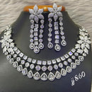 Jain Jewellers Silver Plated AD Stone Necklace Set