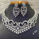 Jain Jewellers Silver Plated AD Stone Necklace Set