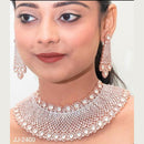 Jain Jewellers Rose Gold Plated AD Stone Necklace Set