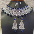 Jain Jewellers Silver Plated AD Stone Necklace Set