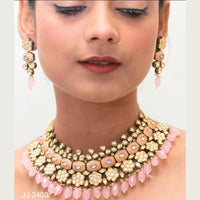 Jain Jewellers Gold Plated Kundan Stone & Beads Neckalce Set