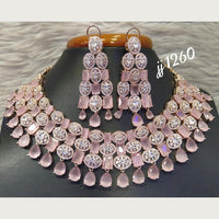 Jain Jewellers Silver Plated AD Stone Necklace Set