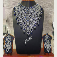 Jain Jewellers Silver Plated AD Stone Necklace Set