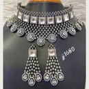 Jain Jewellers Silver Plated AD Stone Necklace Set