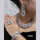 Jain Jewellery Silver Plated  AD Stone Jewellery Combo Set