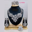 Jain Jewellery Silver Plated  AD Stone Jewellery Combo Set