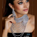 Jain Jewellers Silver Plated AD Stone Necklace Set