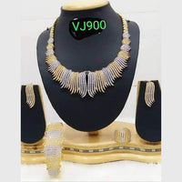 Jain Jewellery 2 Tone Plated AD Stone Jewellery Combo Set