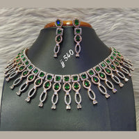 Jain Jewellers Rose Gold Plated AD Stone Necklace Set