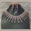 Jain Jewellers Rose Gold Plated AD Stone Necklace Set