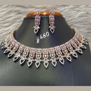 Jain Jewellers Rose Gold Plated AD Stone Necklace Set