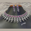 Jain Jewellers Silver Plated AD Stone Necklace Set