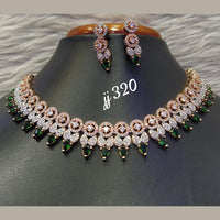 Jain Jewellers Rose Gold Plated AD Stone Necklace Set