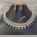 Jain Jewellers Rose Gold Plated AD Stone Necklace Set