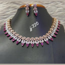 Jain Jewellers Rose Gold Plated AD Stone Necklace Set