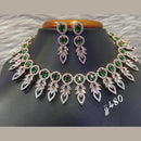 Jain Jewellers Rose Gold Plated AD Stone Necklace Set