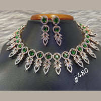 Jain Jewellers Rose Gold Plated AD Stone Necklace Set