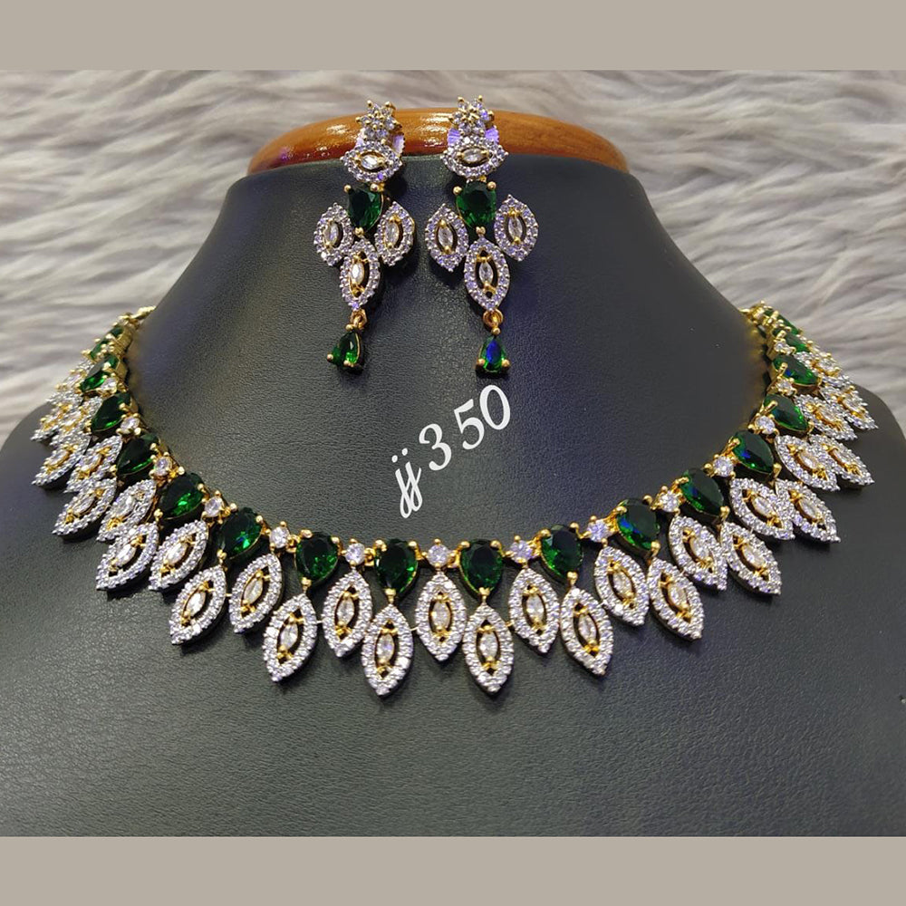 Jain Jewellers Gold Plated AD Stone Necklace Set