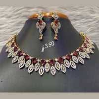Jain Jewellers Gold Plated AD Stone Necklace Set