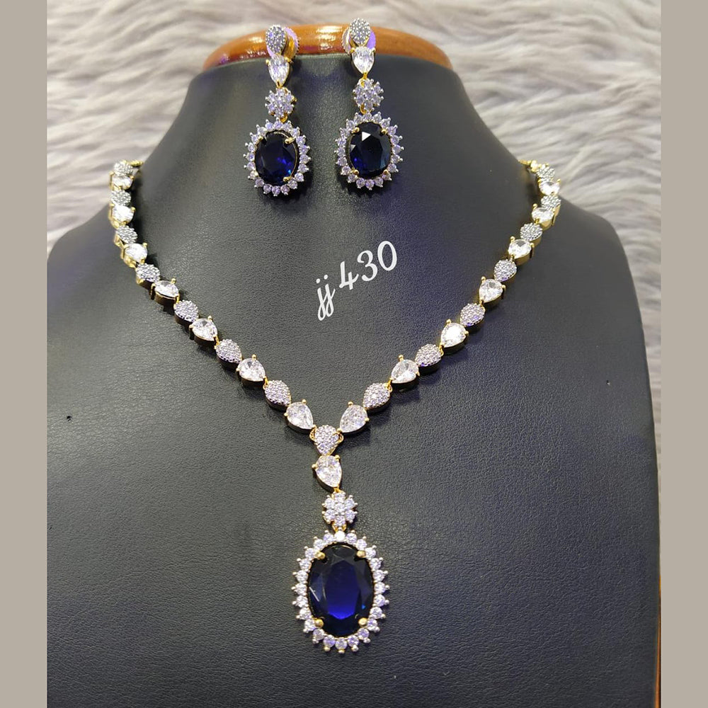 Jain Jewellers Gold Plated AD Stone Necklace Set