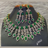 Jain Jewellers Gold Plated AD Stone Necklace Set