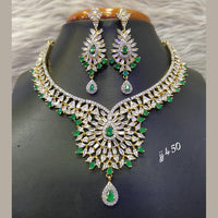 Jain Jewellers Gold Plated AD Stone Necklace Set