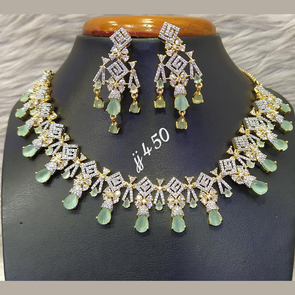 Jain Jewellers Gold Plated AD Stone Necklace Set