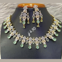 Jain Jewellers Gold Plated AD Stone Necklace Set