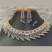 Jain Jewellers Gold Plated AD Stone Necklace Set