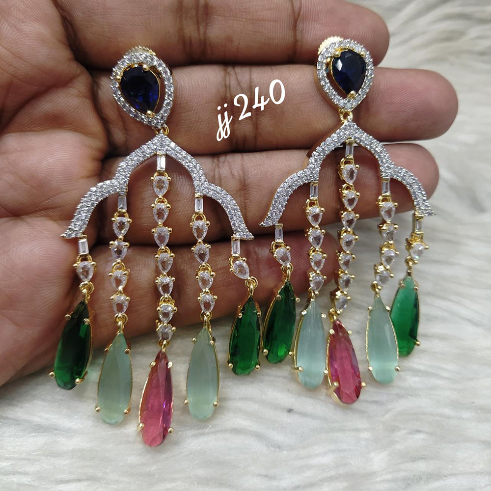 Jain Jewellers AD Stone Dangler Earrings