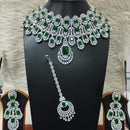 Jain Jewellers Silver Plated AD Stone Necklace Set