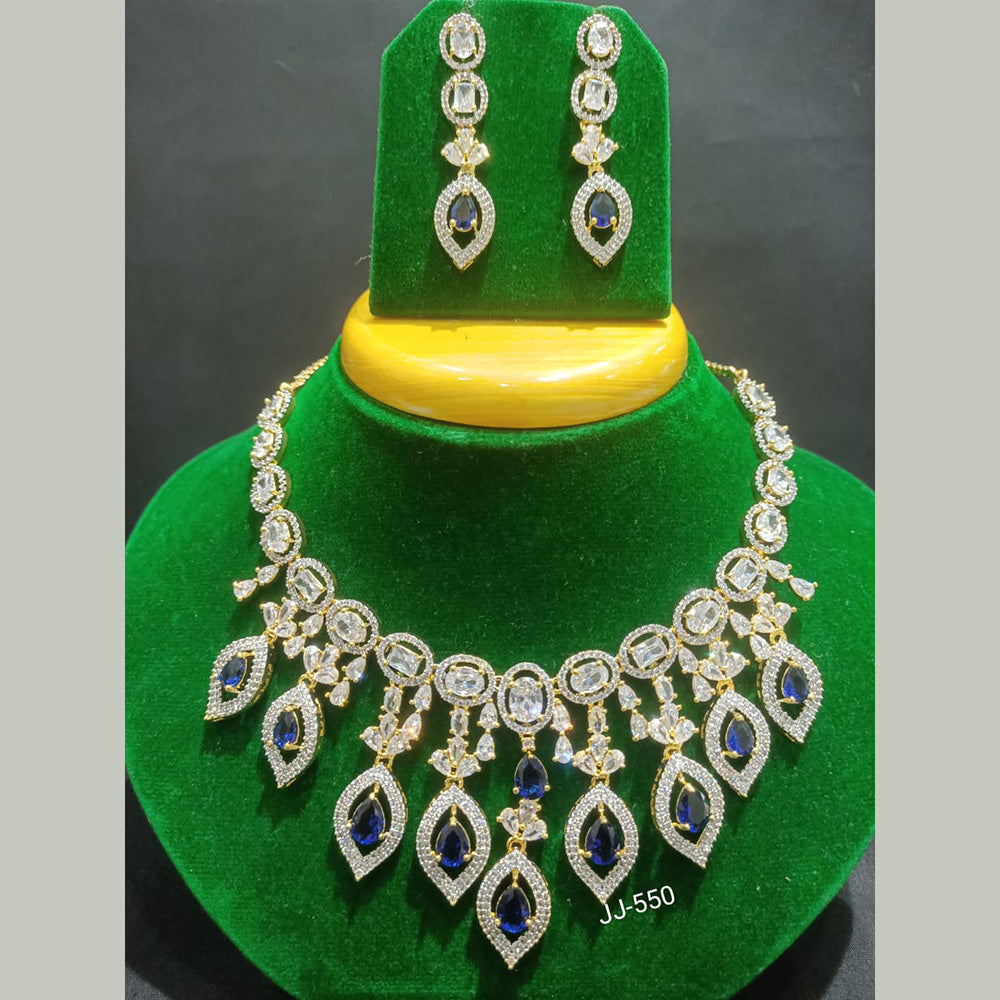 Jain Jewellers Gold Plated AD Stone Necklace Set