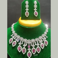Jain Jewellers Silver Plated AD Stone Necklace Set