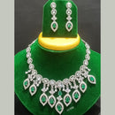 Jain Jewellers Silver Plated AD Stone Necklace Set