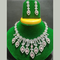 Jain Jewellers Silver Plated AD Stone Necklace Set