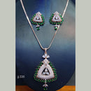 Jain Jewellers Rose Gold Plated AD Stone Chain Pendant Set