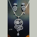 Jain Jewellers Silver Plated AD Stone Chain Pendant Set