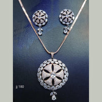 Jain Jewellers Rose Gold Plated AD Stone Chain Pendant Set