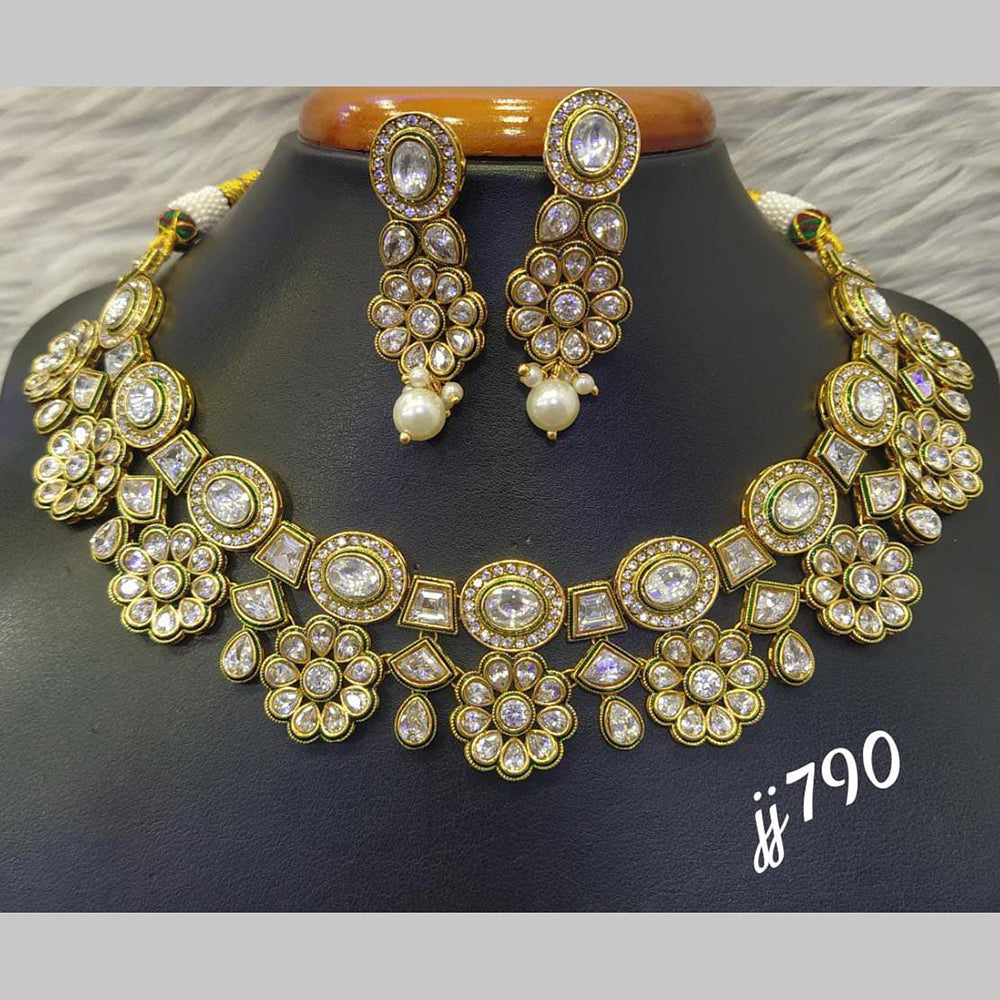 Jain Jewellers Gold Plated AD Stone Necklace Set