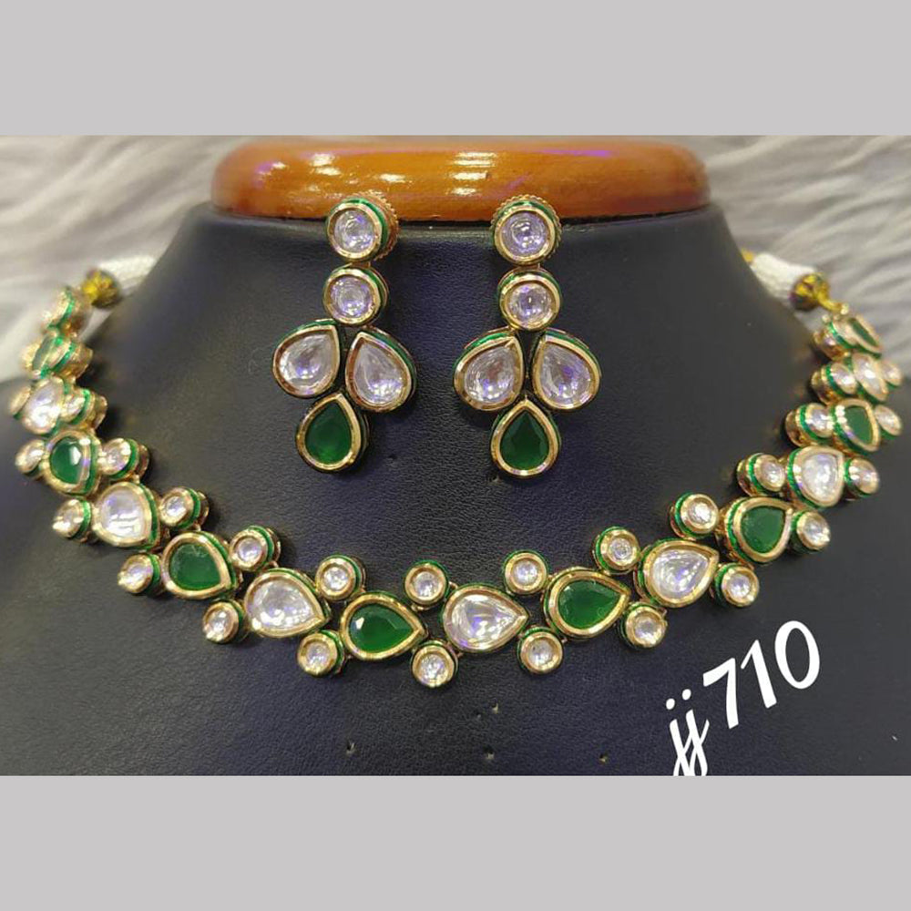 Jain Jewellers Gold Plated AD Stone Necklace Set