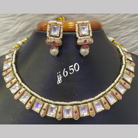 Jain Jewellers Gold Plated AD Stone Necklace Set