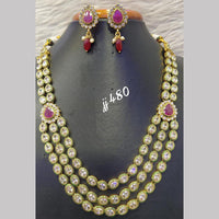 Jain Jewellers Gold Plated AD Stone Long Necklace Set