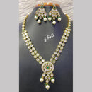 Jain Jewellers Gold Plated AD Stone Long Necklace Set