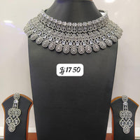Jain Jewellers Silver Plated AD Stone Necklace Set