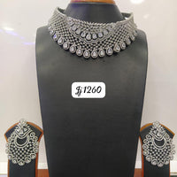 Jain Jewellers Silver Plated AD Stone Necklace Set