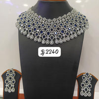 Jain Jewellers Silver Plated AD Stone Necklace Set