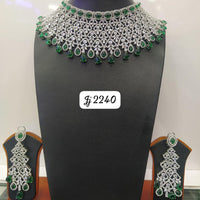 Jain Jewellers Silver Plated AD Stone Necklace Set