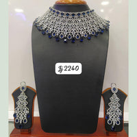 Jain Jewellers Silver Plated AD Stone Necklace Set